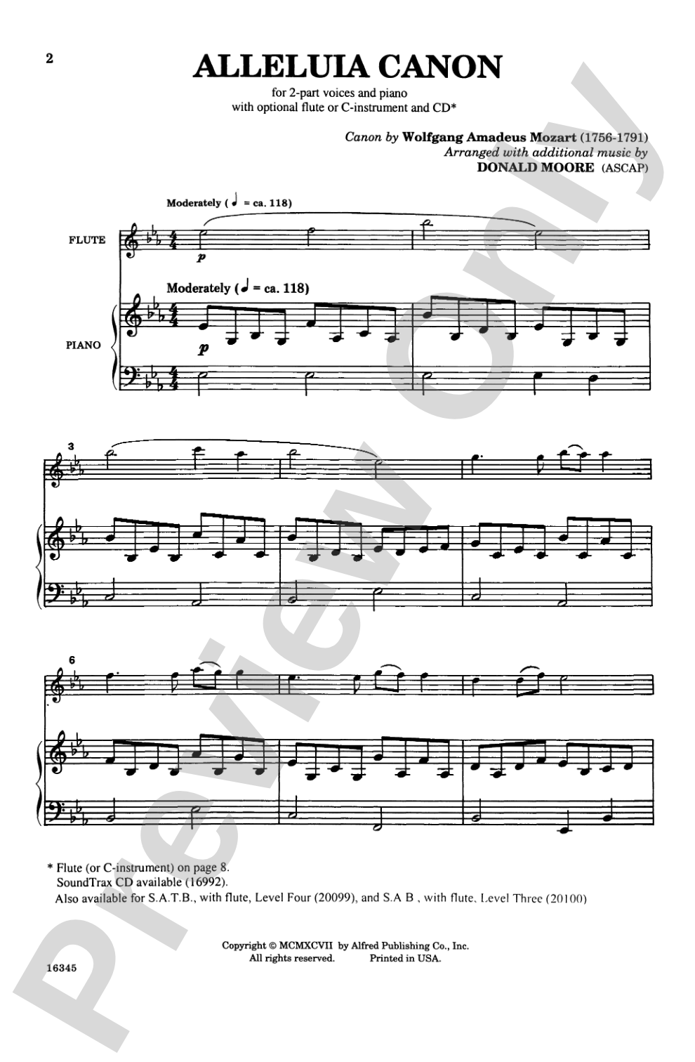 Alleluia Canon: 2-Part Choral Octavo
