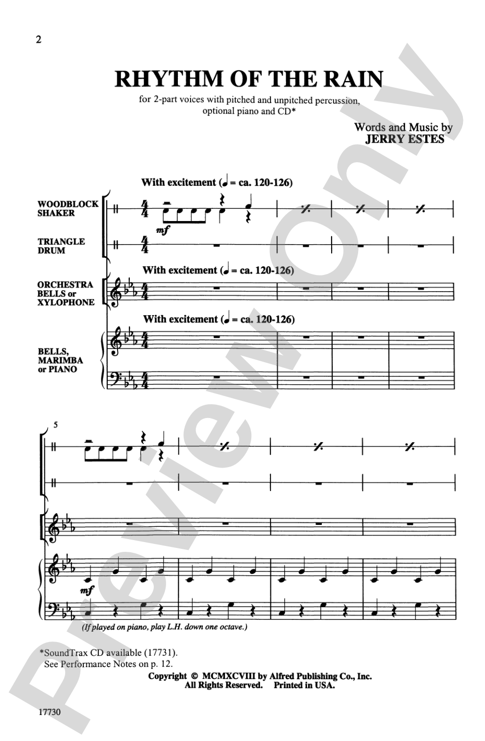 Rhythm of the Rain: 2-Part Choral Octavo