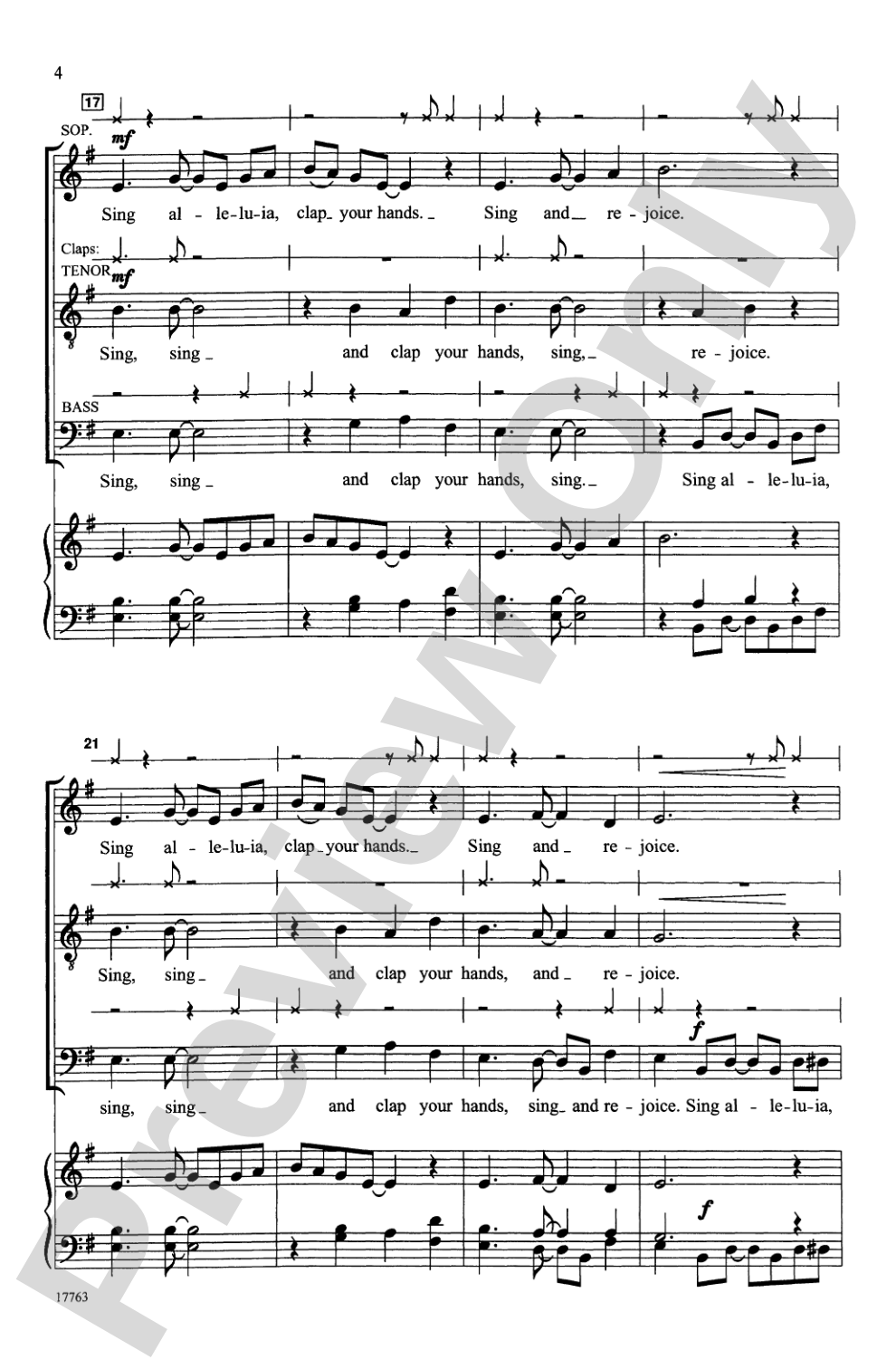 Sing Alleluia, Clap Your Hands: SATB, <I>a cappella</I> Choral Octavo