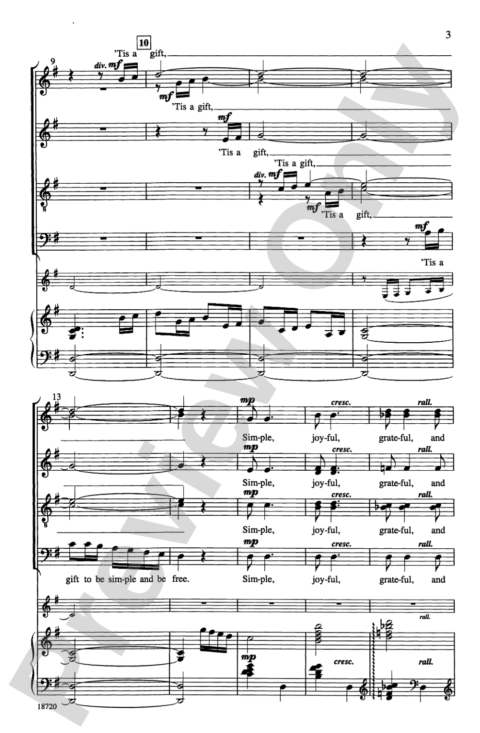 Simple Gifts: SATB Choral Octavo