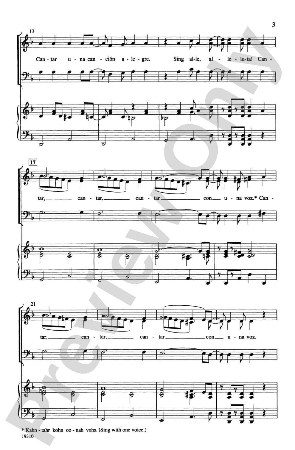 ¡Cantar! (Sing!): SAB Choral Octavo