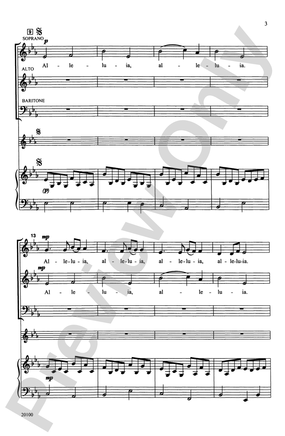 Alleluia Canon: SAB Choral Octavo