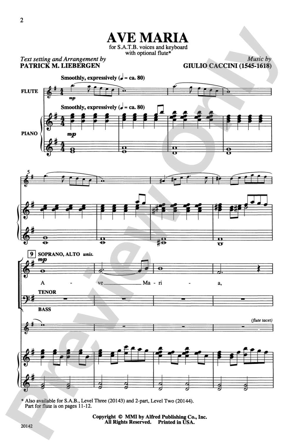 Ave Maria: SATB Choral Octavo