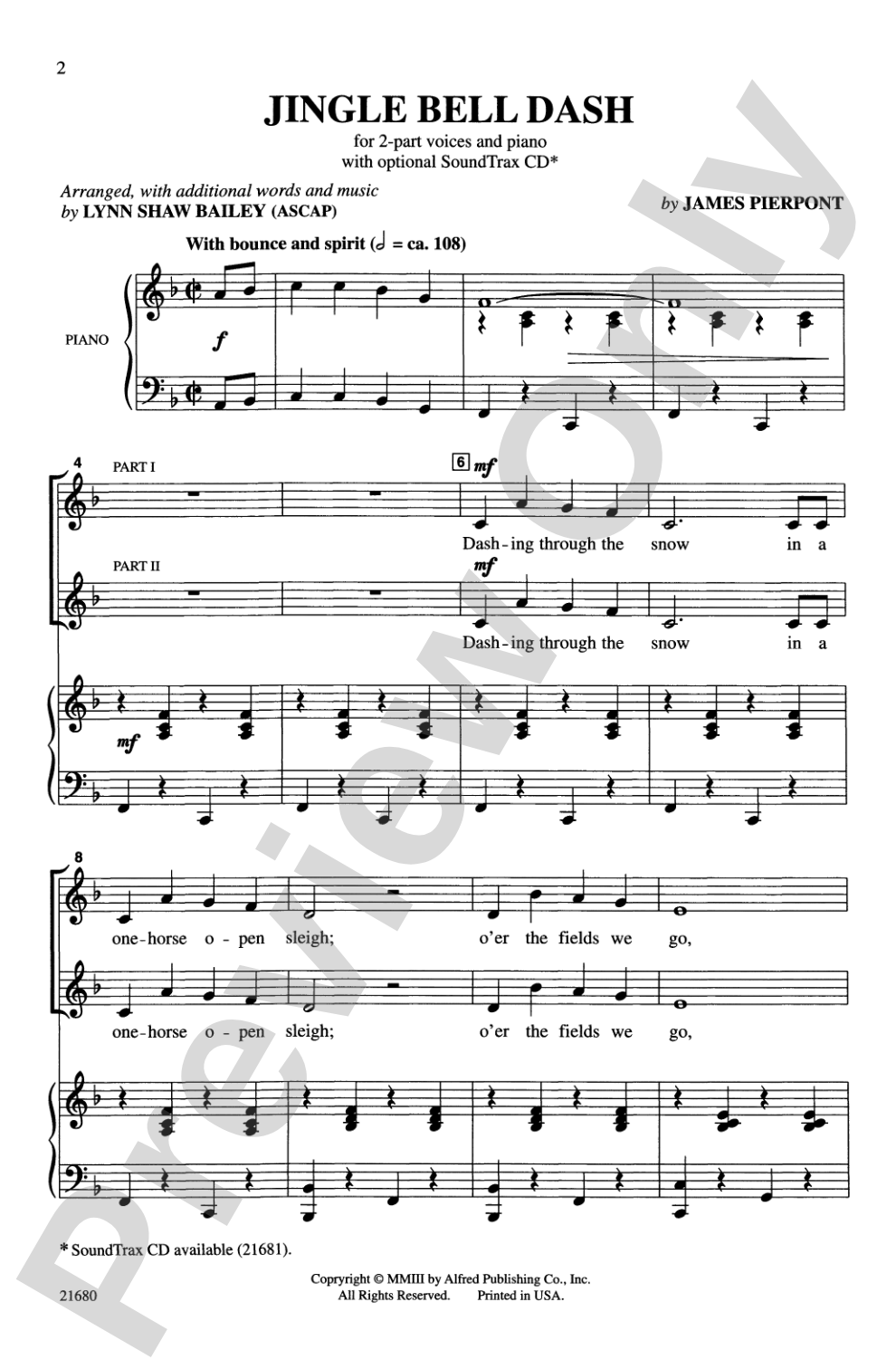 Jingle Bell Dash: 2-Part Choral Octavo