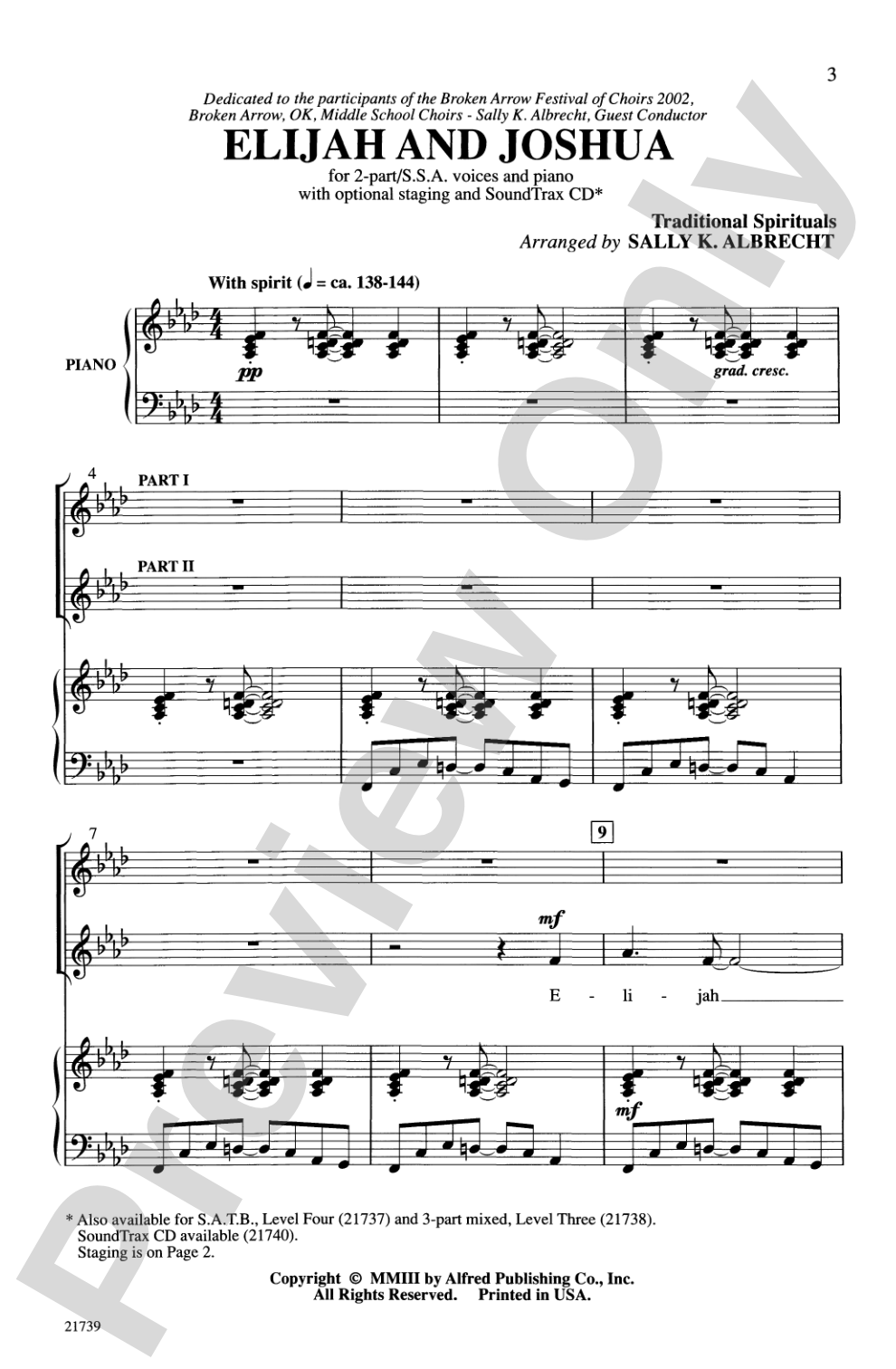 Elijah and Joshua: 2-Part/SSA Choral Octavo