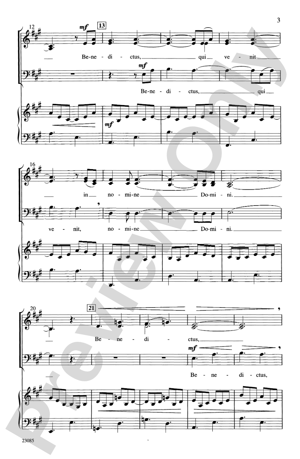 Benedictus: SAB Choral Octavo