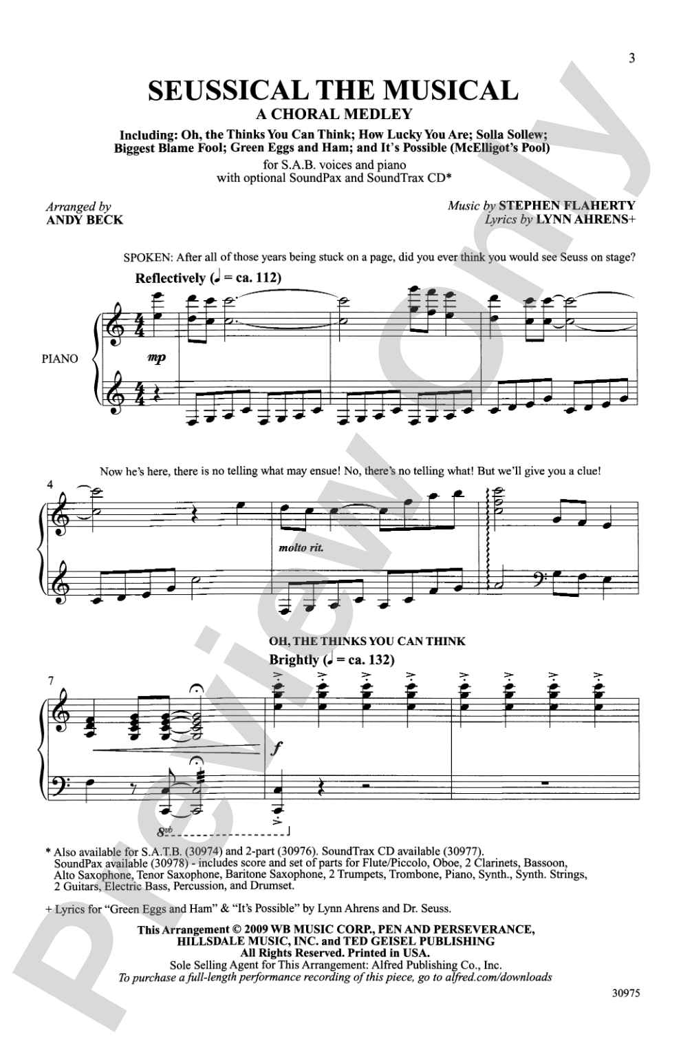 Seussical the Musical: A Choral Medley: SAB Choral Octavo
