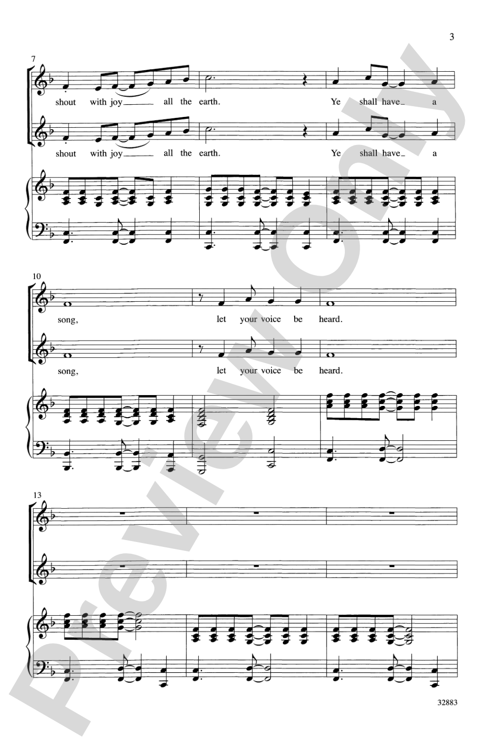 Ye Shall Have a Song: 2-Part Choral Octavo