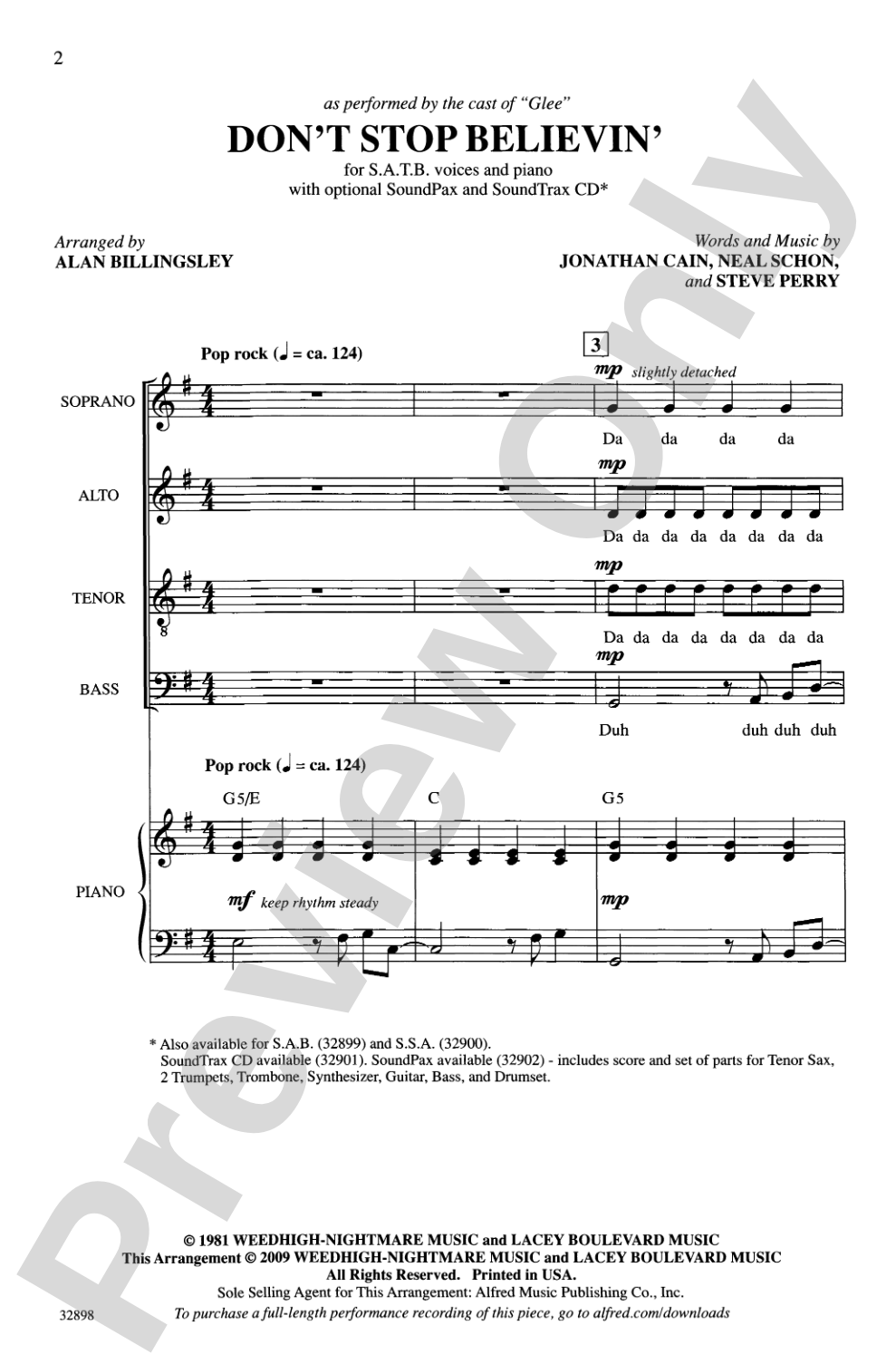 Don't Stop Believin': SATB Choral Octavo