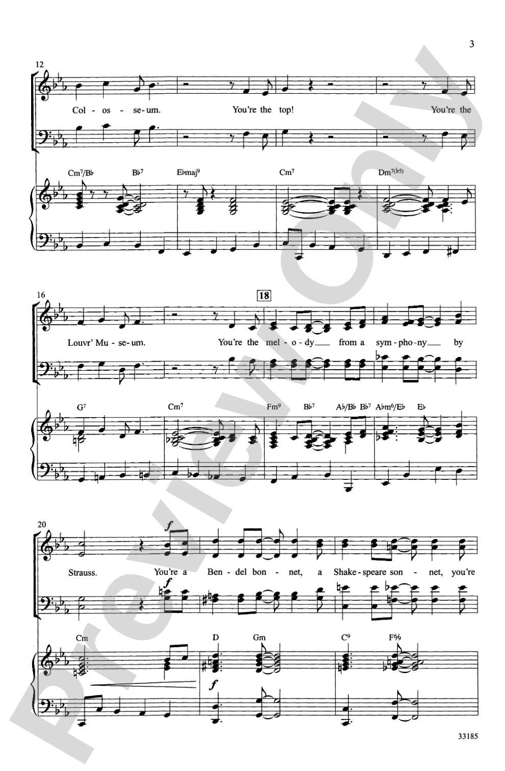 You're the Top (from the musical <i>Anything Goes</i>): SATB Choral Octavo