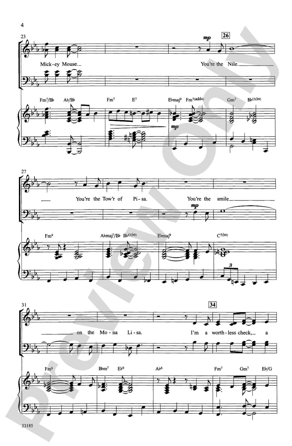 You're the Top (from the musical <i>Anything Goes</i>): SATB Choral Octavo