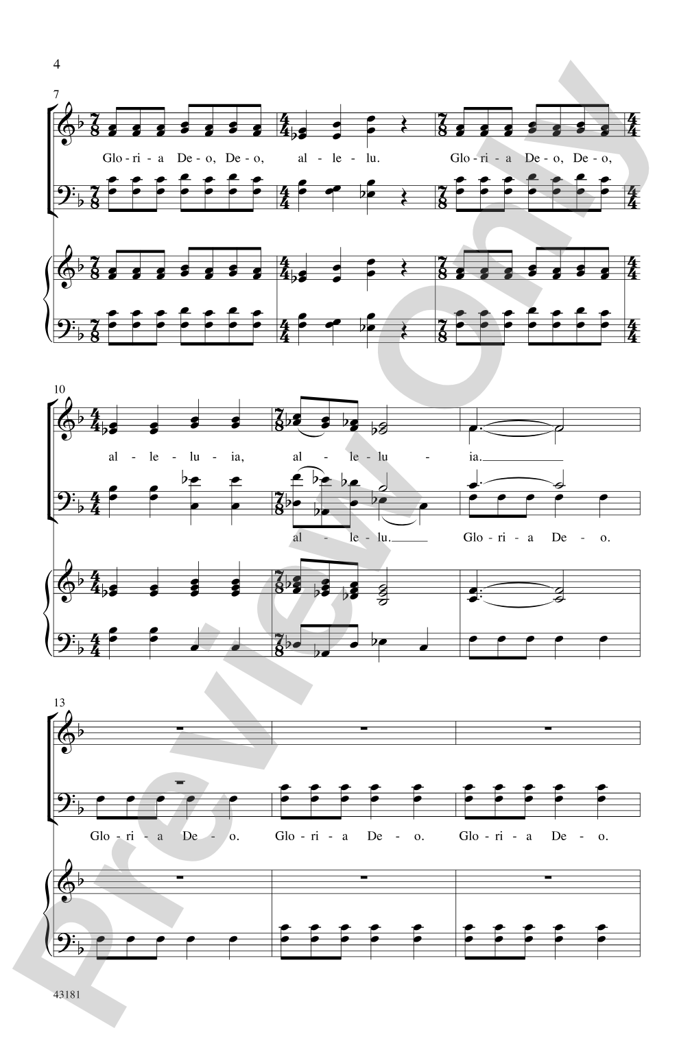 Gloria Deo: SATB, <i>a cappella</i> Choral Octavo