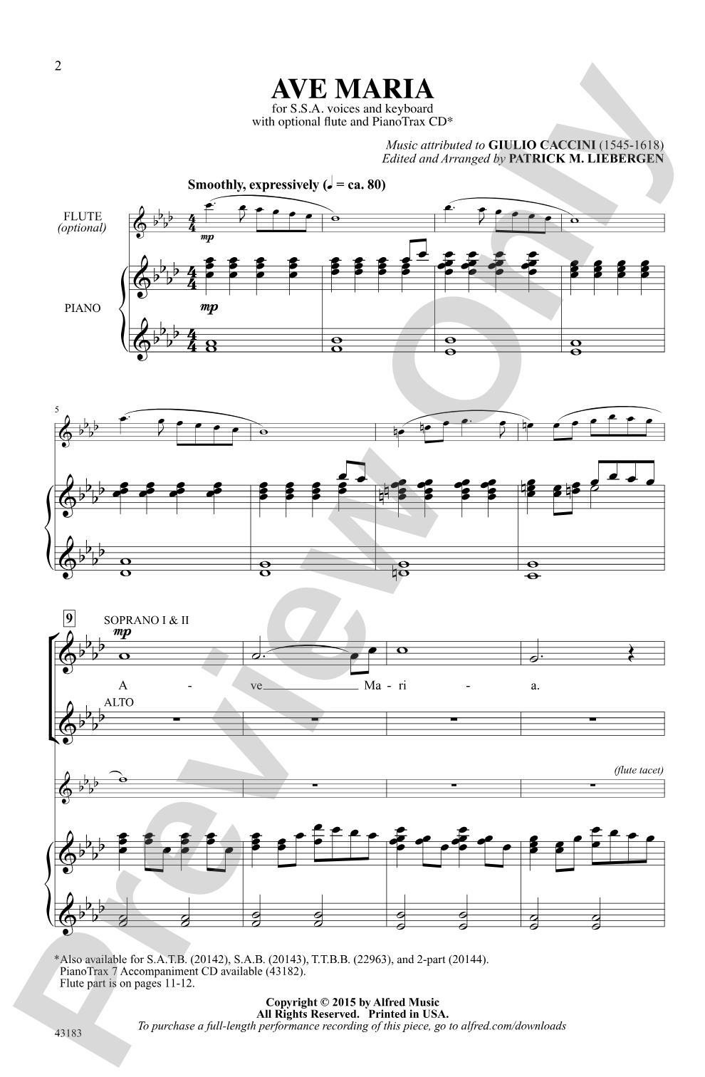 Ave Maria: SSA Choral Octavo