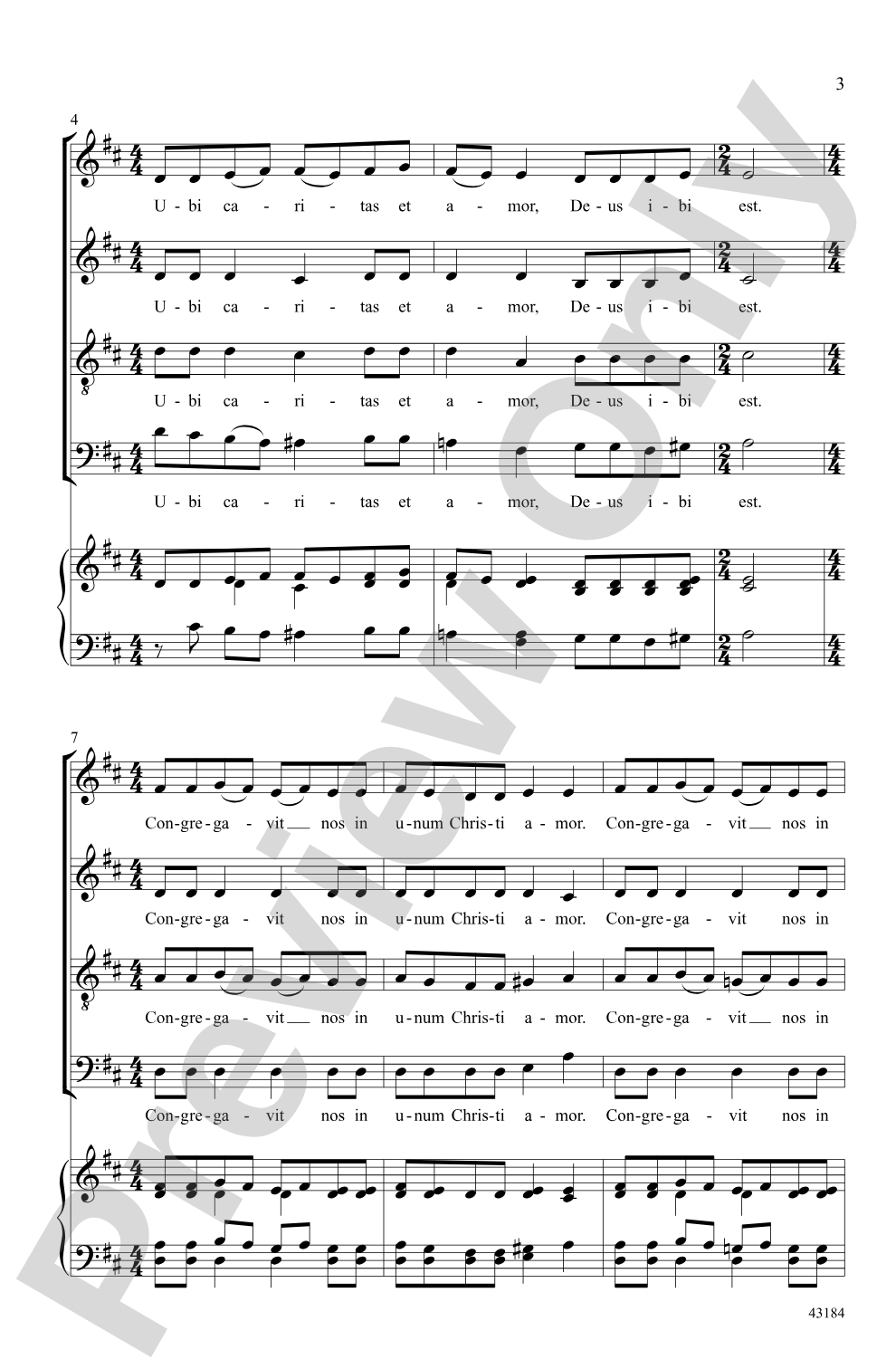 Ubi Caritas: SATB, <i>a cappella</i> Choral Octavo