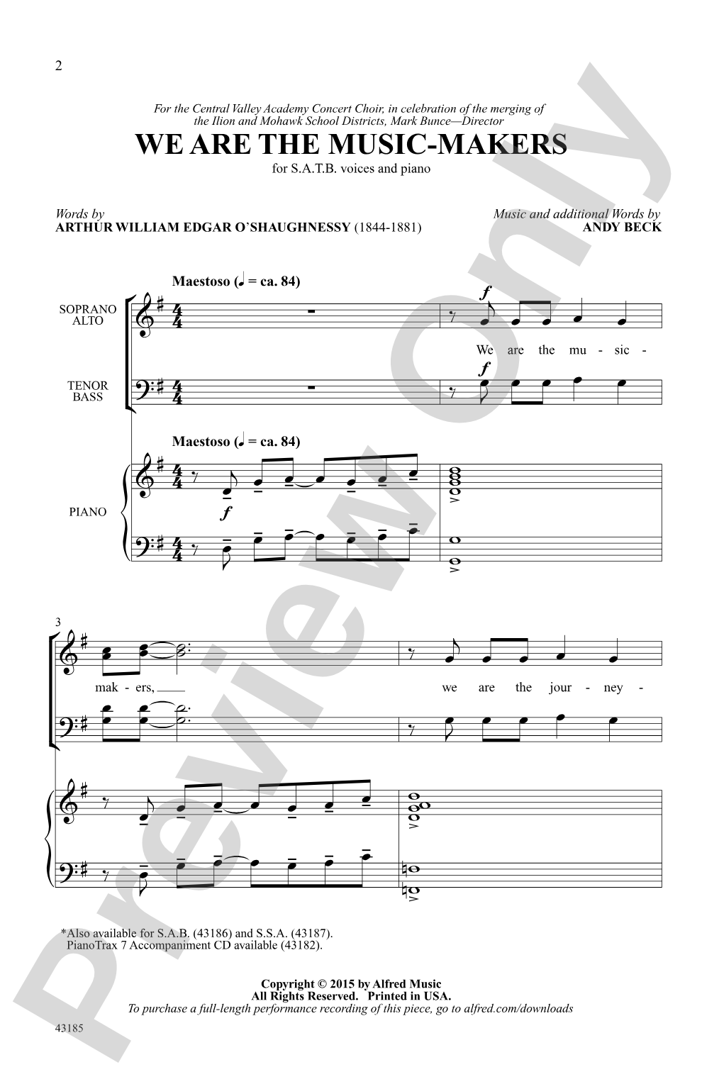 We Are the Music-Makers: SATB Choral Octavo