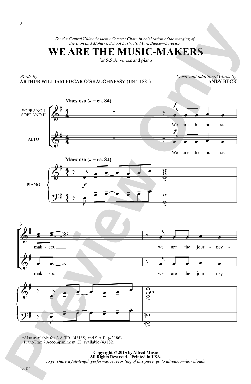 We Are the Music-Makers: SSA Choral Octavo