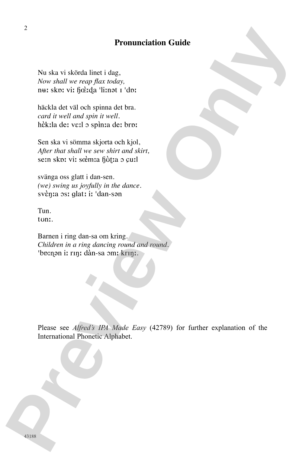 Swedish Harvest Song: SATB Choral Octavo