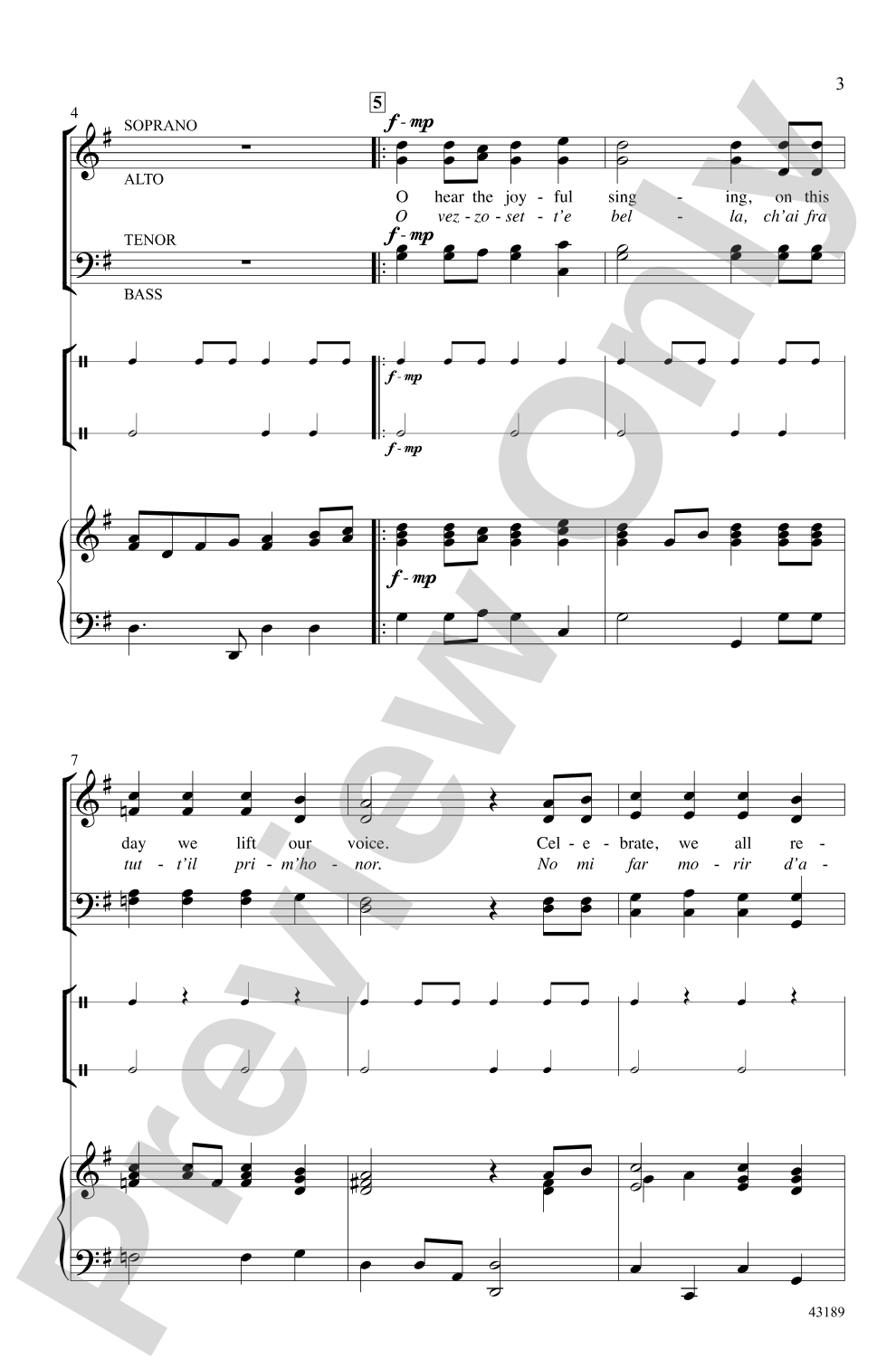 O Hear the Joyful Singing: SATB, <i>a cappella</i> Choral Octavo