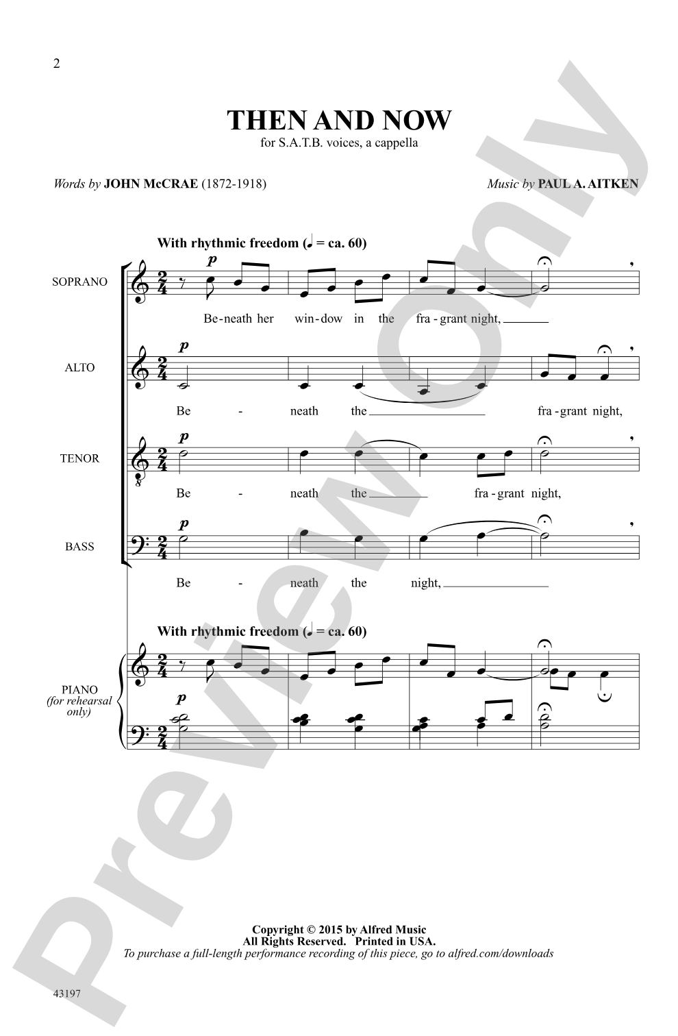 Then and Now: SATB <i>a cappella</i> Choral Octavo