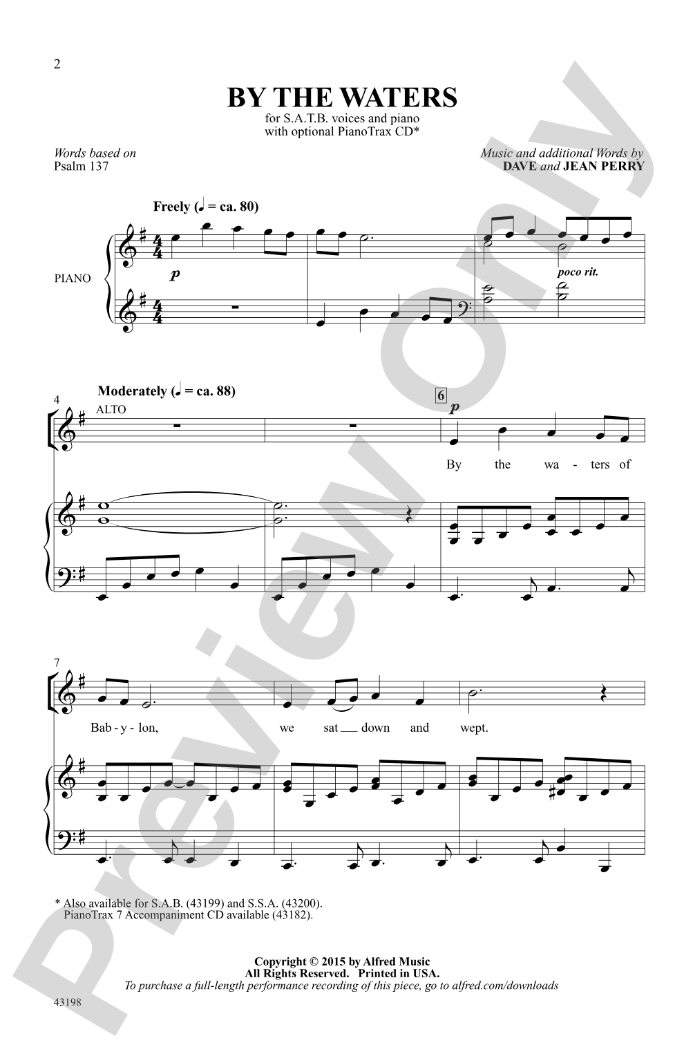 By the Waters: SATB Choral Octavo