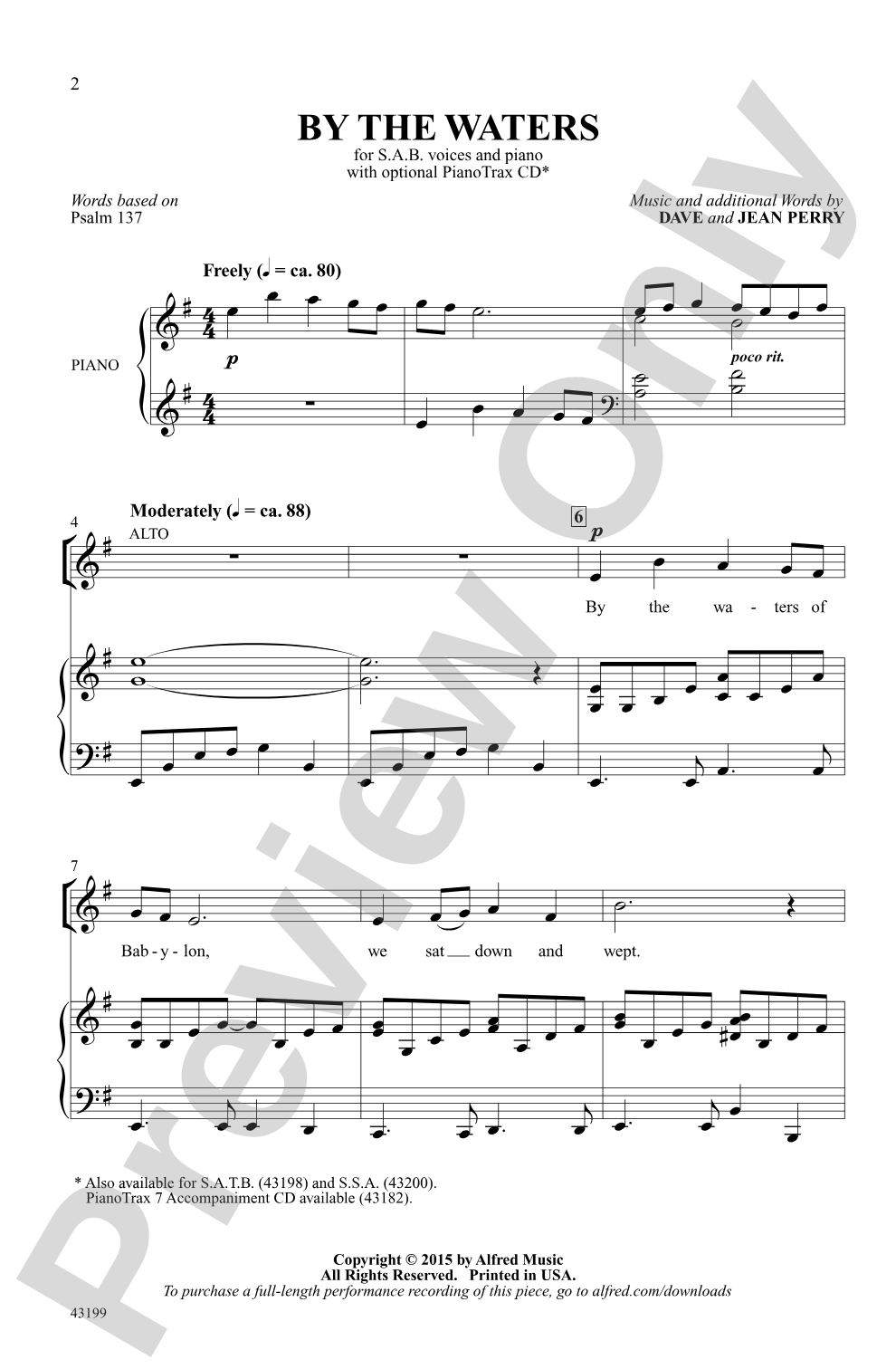 By the Waters: SAB Choral Octavo