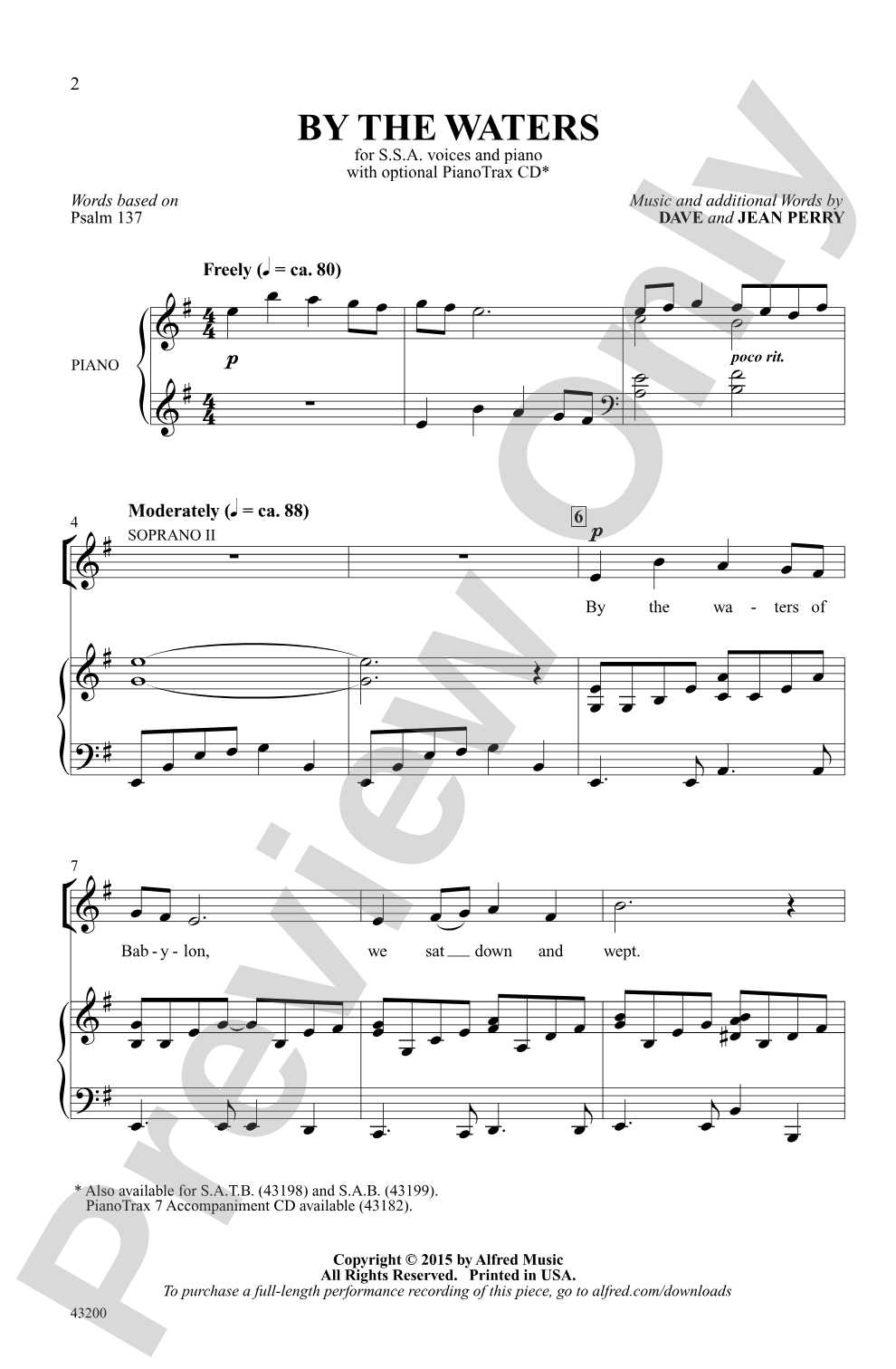 By the Waters: SSA Choral Octavo