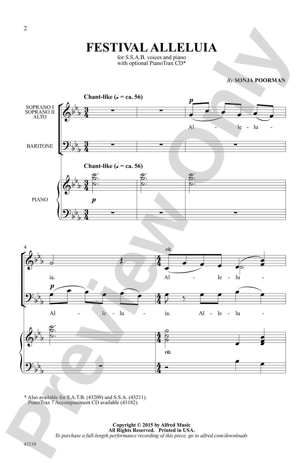 Festival Alleluia: SAB Choral Octavo