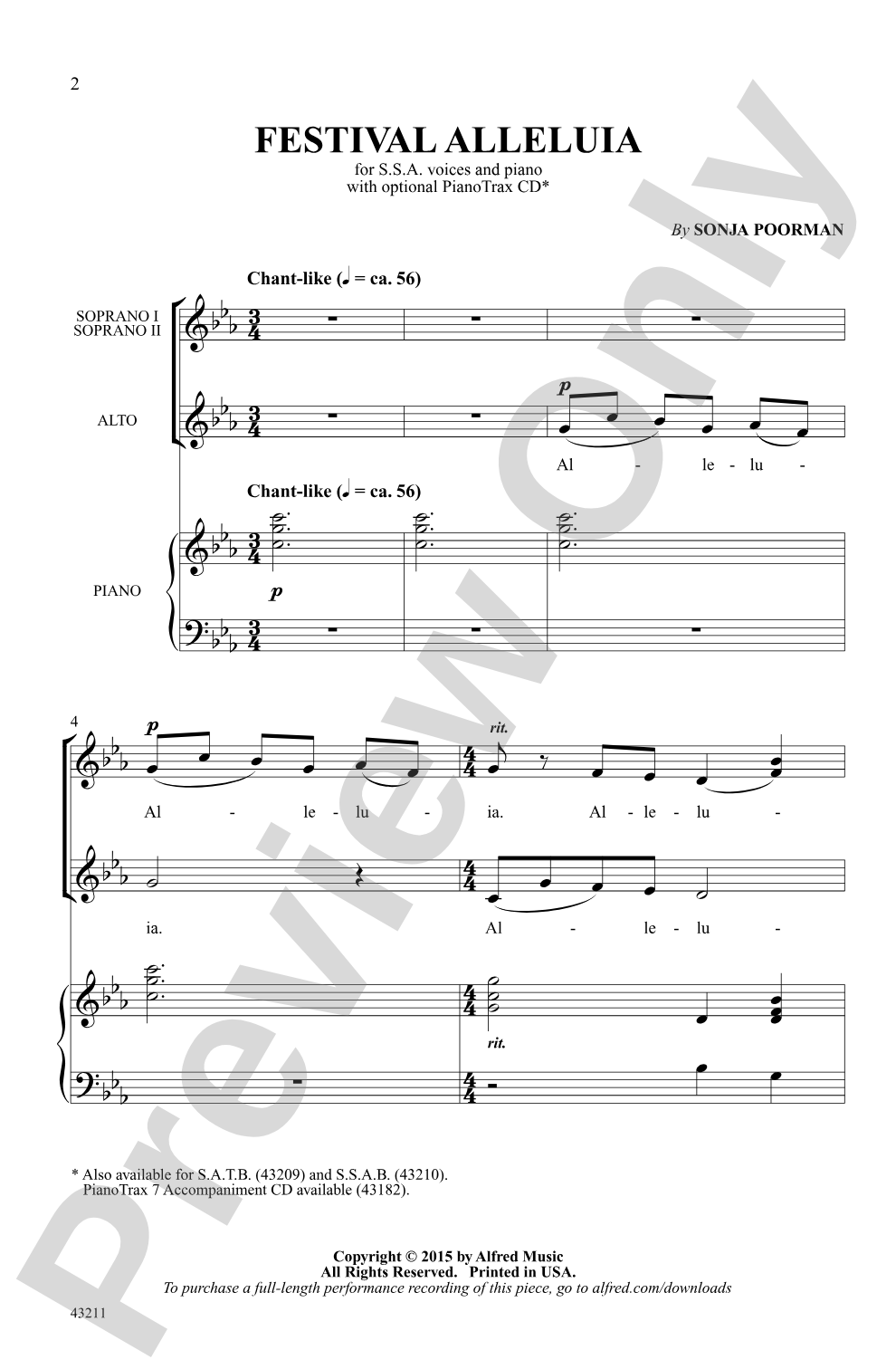 Festival Alleluia: SSA Choral Octavo