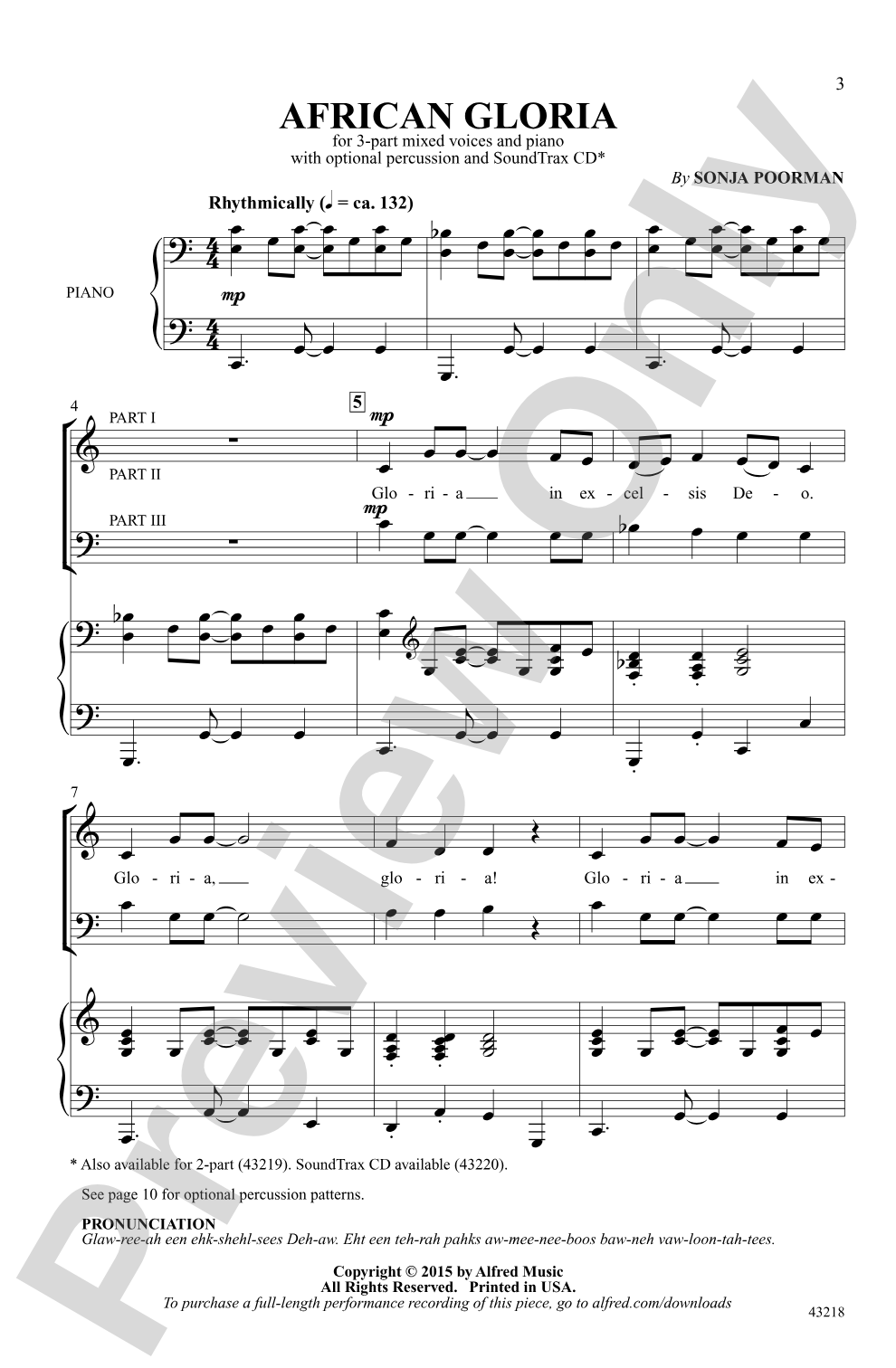African Gloria: 3-Part Mixed Choral Octavo