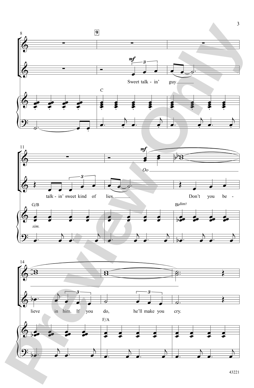 Sweet Talkin' Guy: SSA Choral Octavo