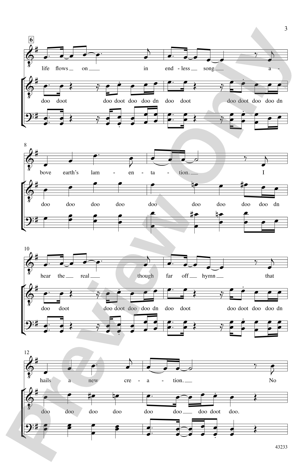 How Can I Keep from Singing?: TTBB, <I>a cappella</I> Choral Octavo