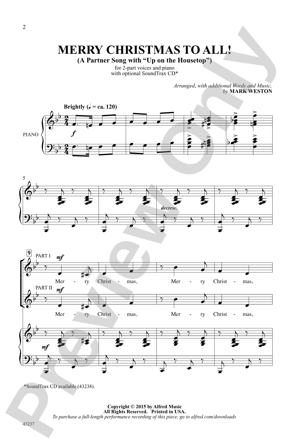 Merry Christmas to All!: 2-Part Choral Octavo