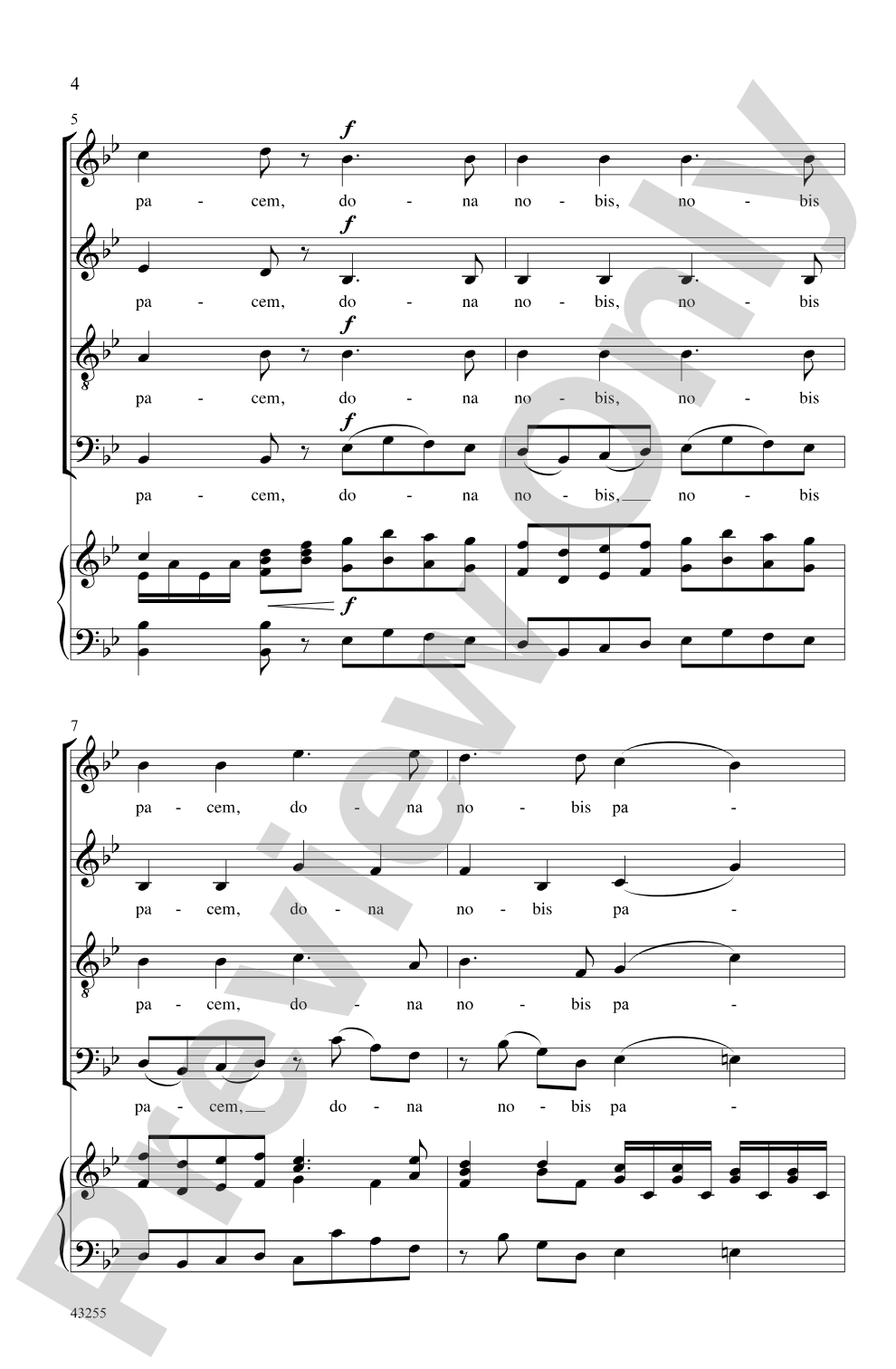 Dona Nobis Pacem (from <i>Missa in C (Credo Mass),</i> K. 257): SATB Choral Octavo