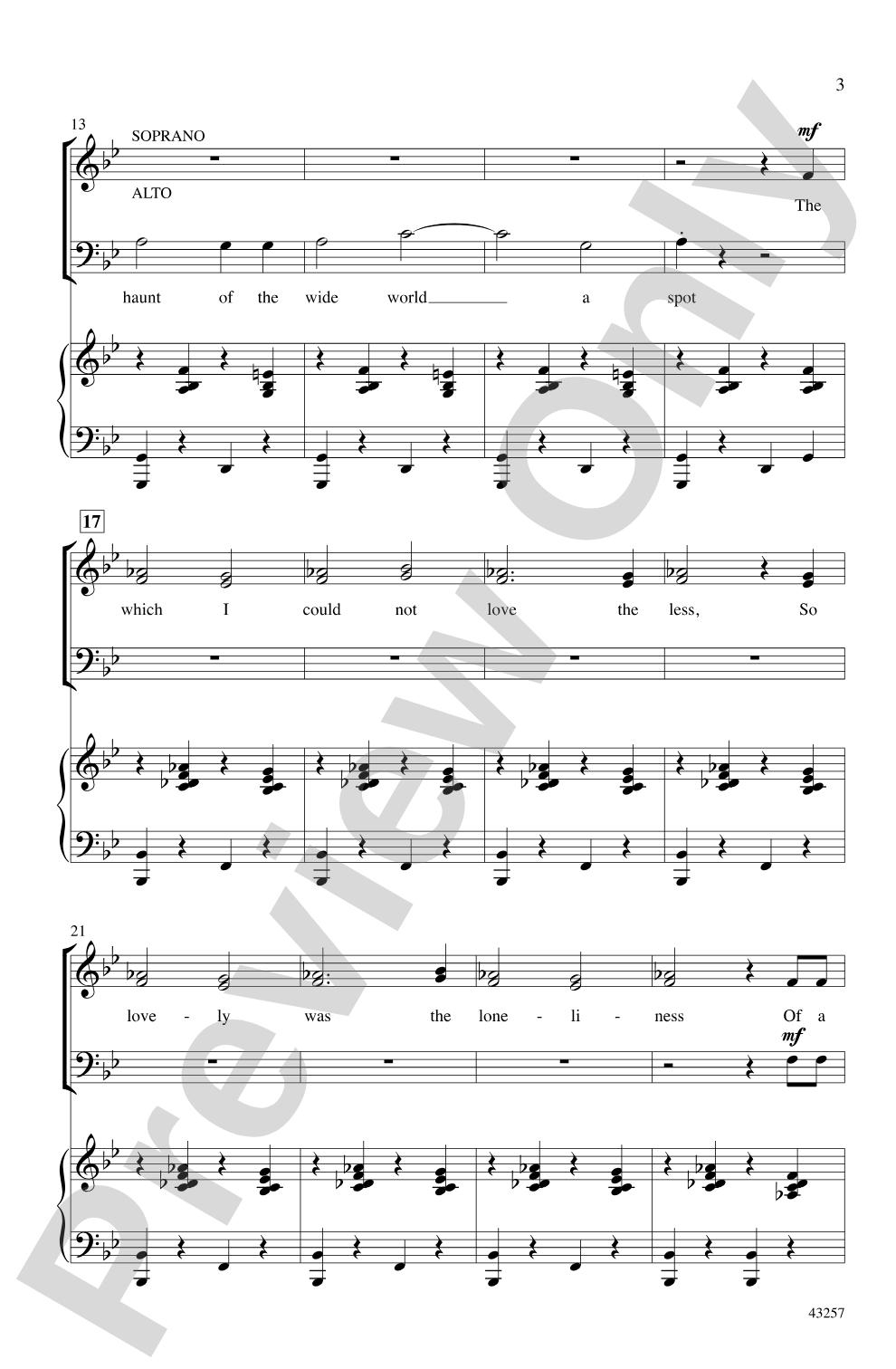 The Lake: SATB Choral Octavo