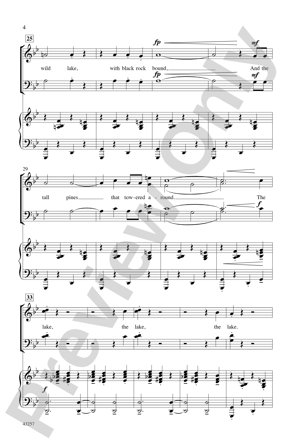 The Lake: SATB Choral Octavo