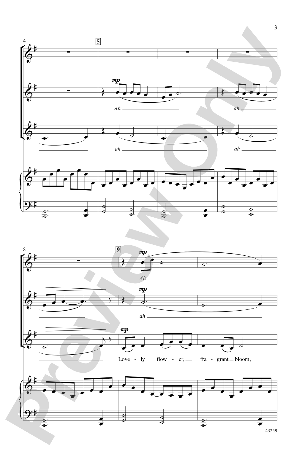 Jasmine Flower: SSA Choral Octavo