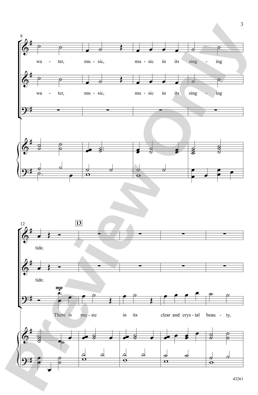 Music in the Water: 3-Part Mixed Choral Octavo