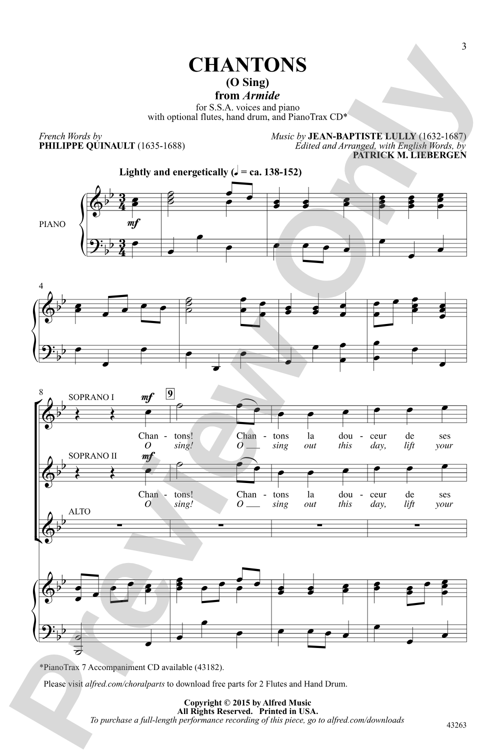 Chantons (from <i>Armide</i>): SSA Choral Octavo