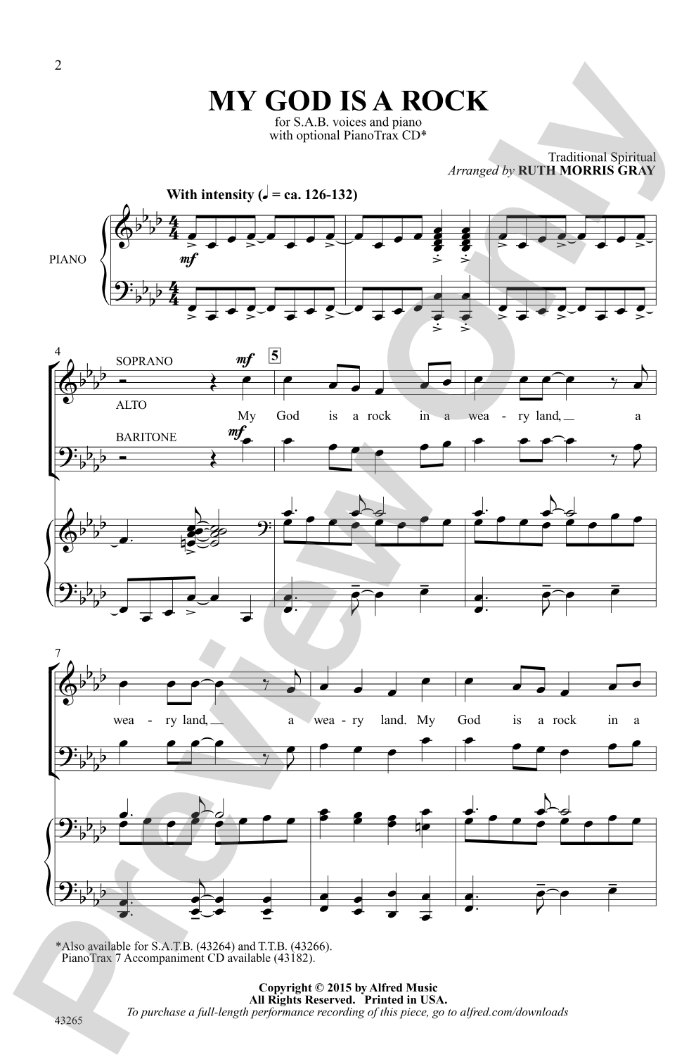 My God Is a Rock: SAB Choral Octavo