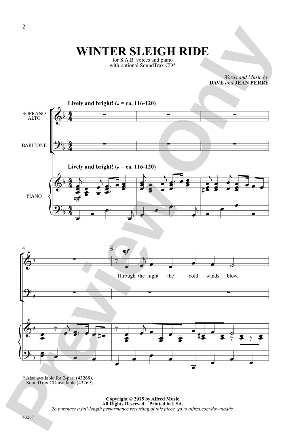 Winter Sleigh Ride: SAB Choral Octavo