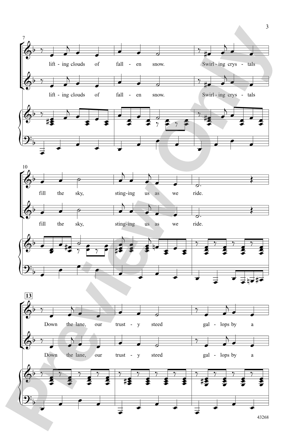 Winter Sleigh Ride: 2-Part Choral Octavo