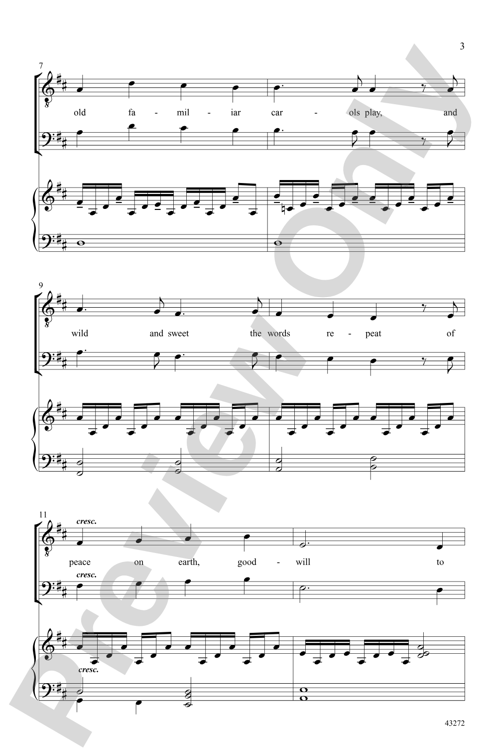I Heard the Bells on Christmas Day: TTB Choral Octavo