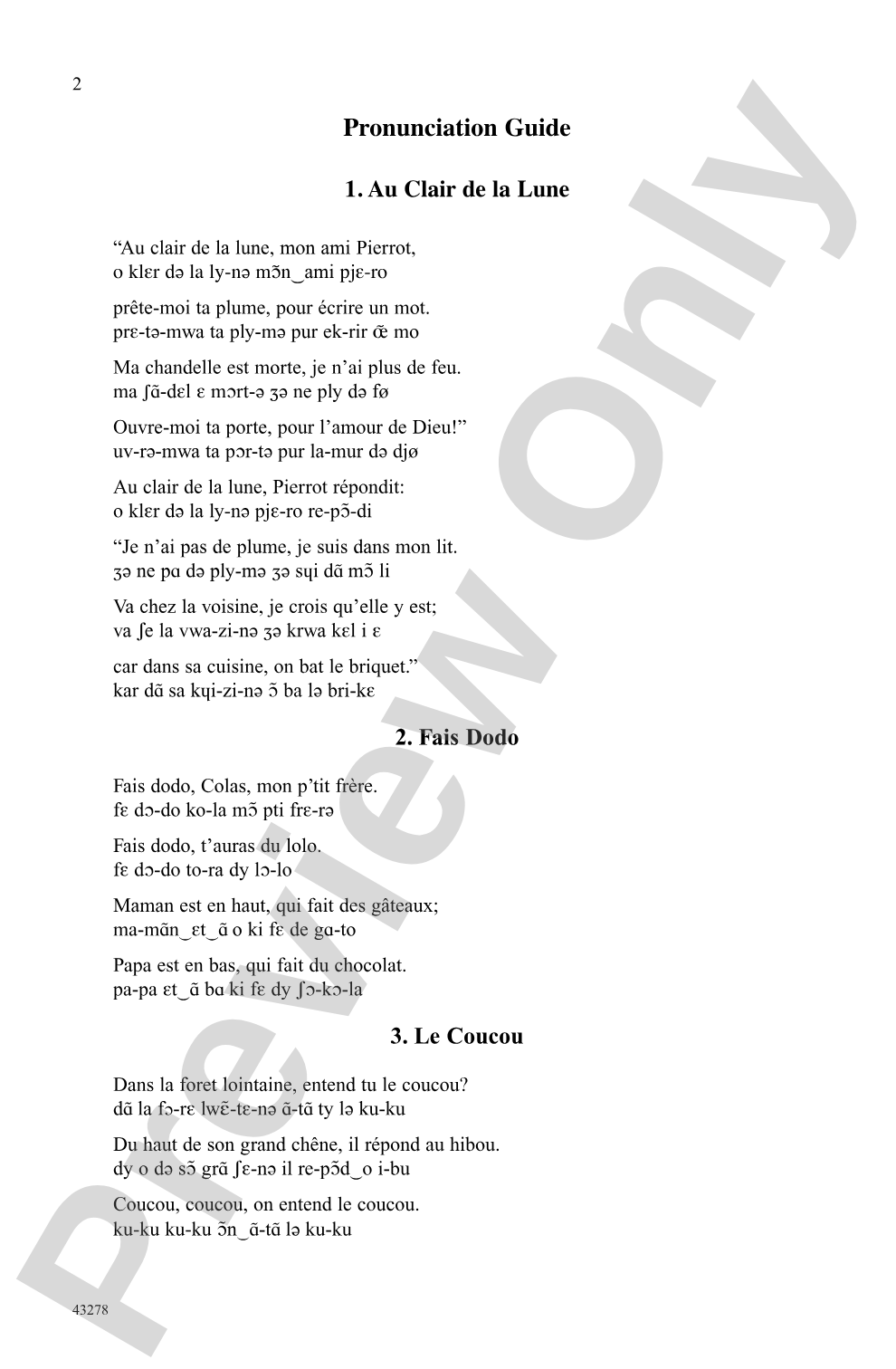 Three French Folk Songs: SSA Choral Octavo