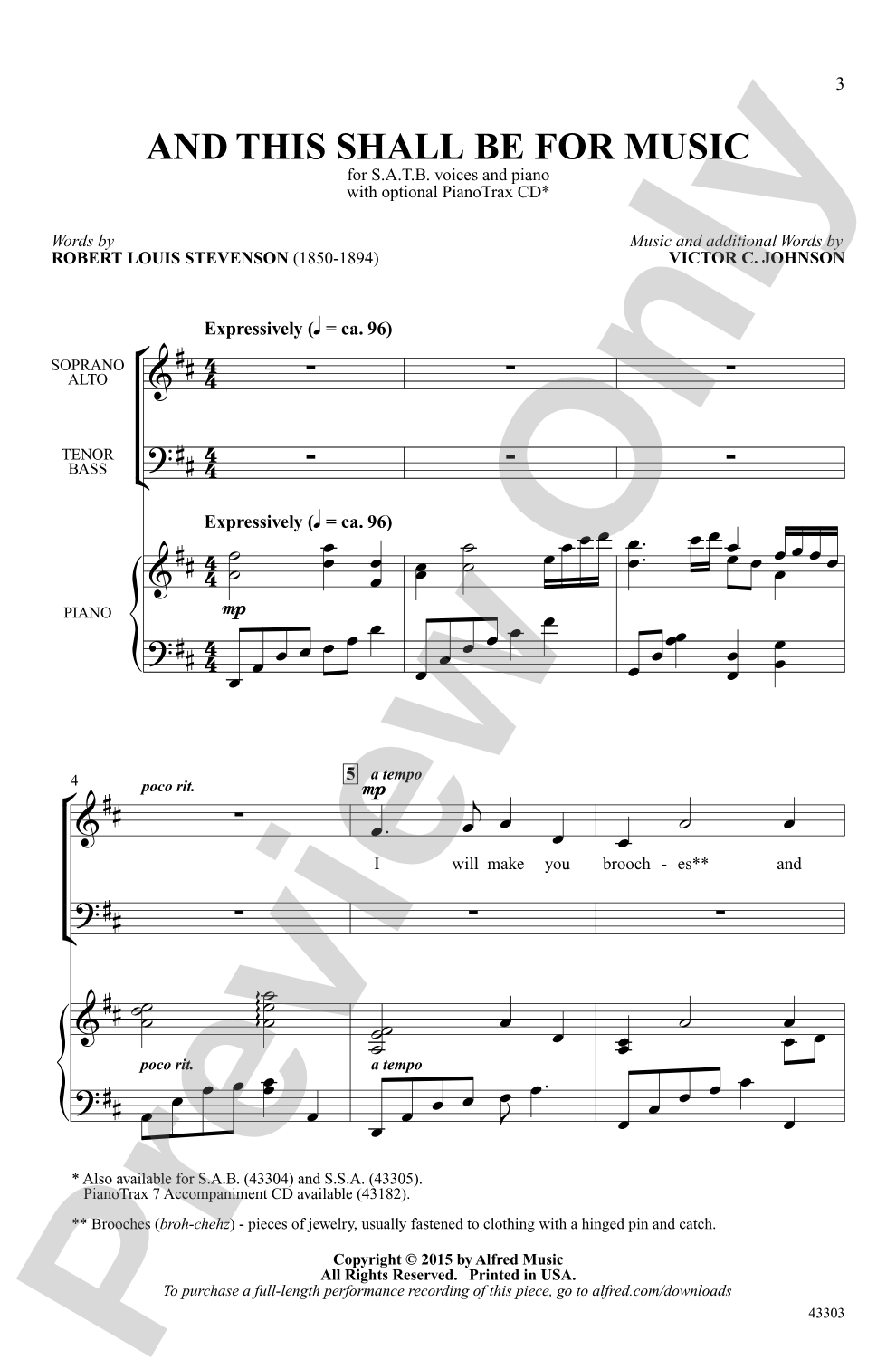 And This Shall Be for Music: SATB Choral Octavo