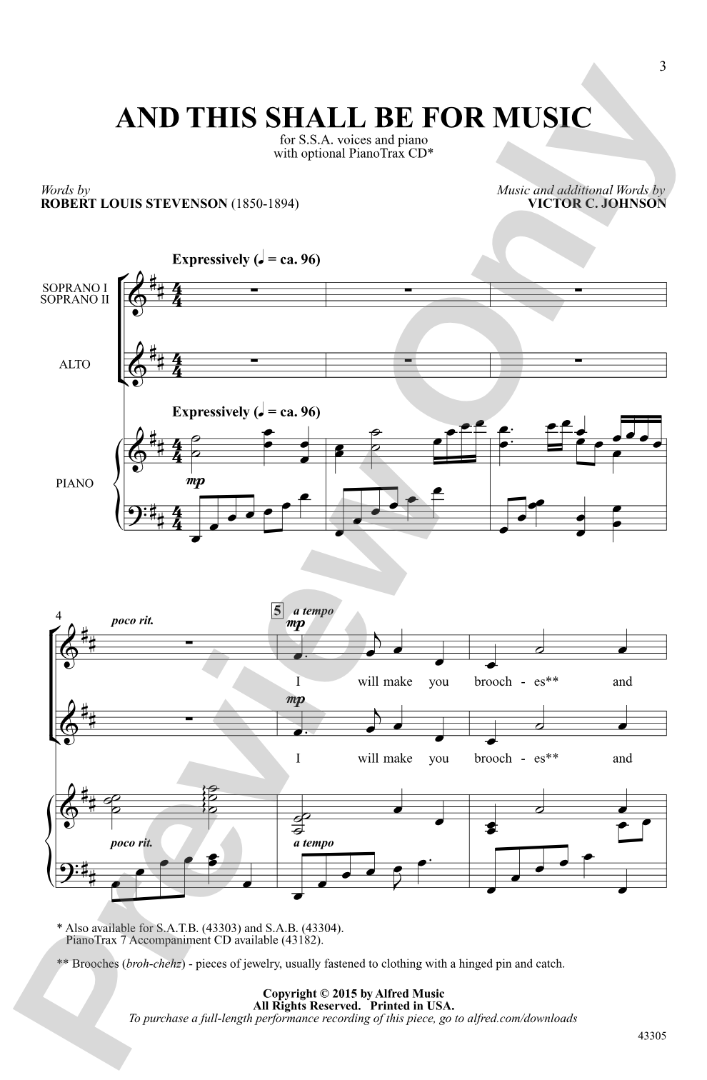 And This Shall Be for Music: SSA Choral Octavo