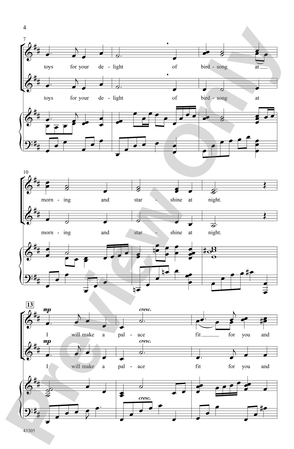 And This Shall Be for Music: SSA Choral Octavo