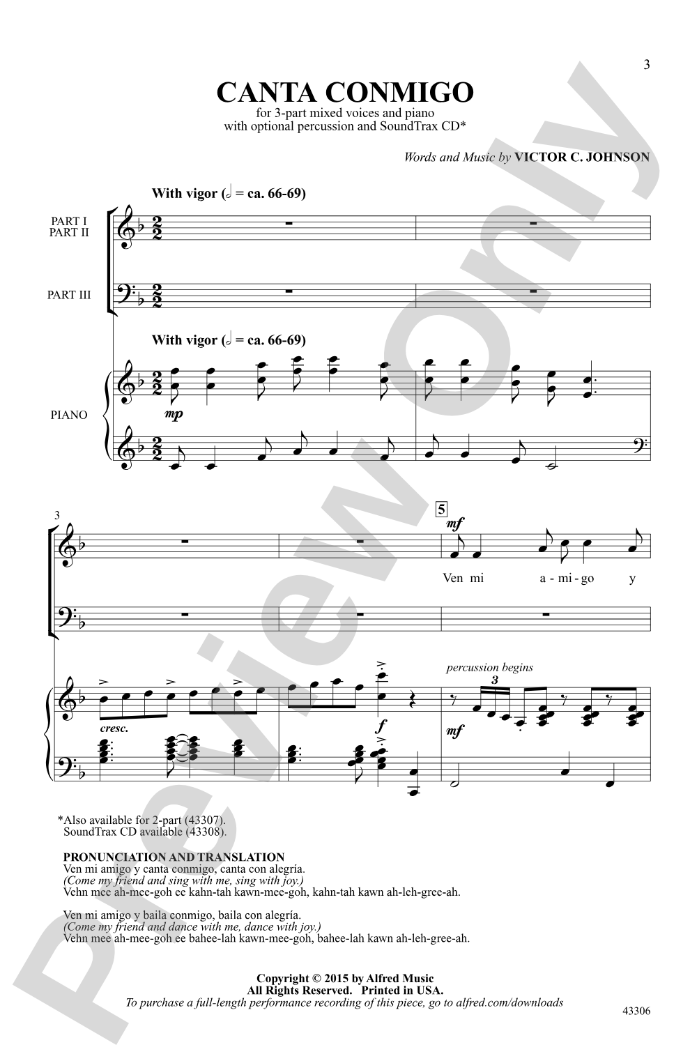 Canta Conmigo: 3-Part Mixed Choral Octavo