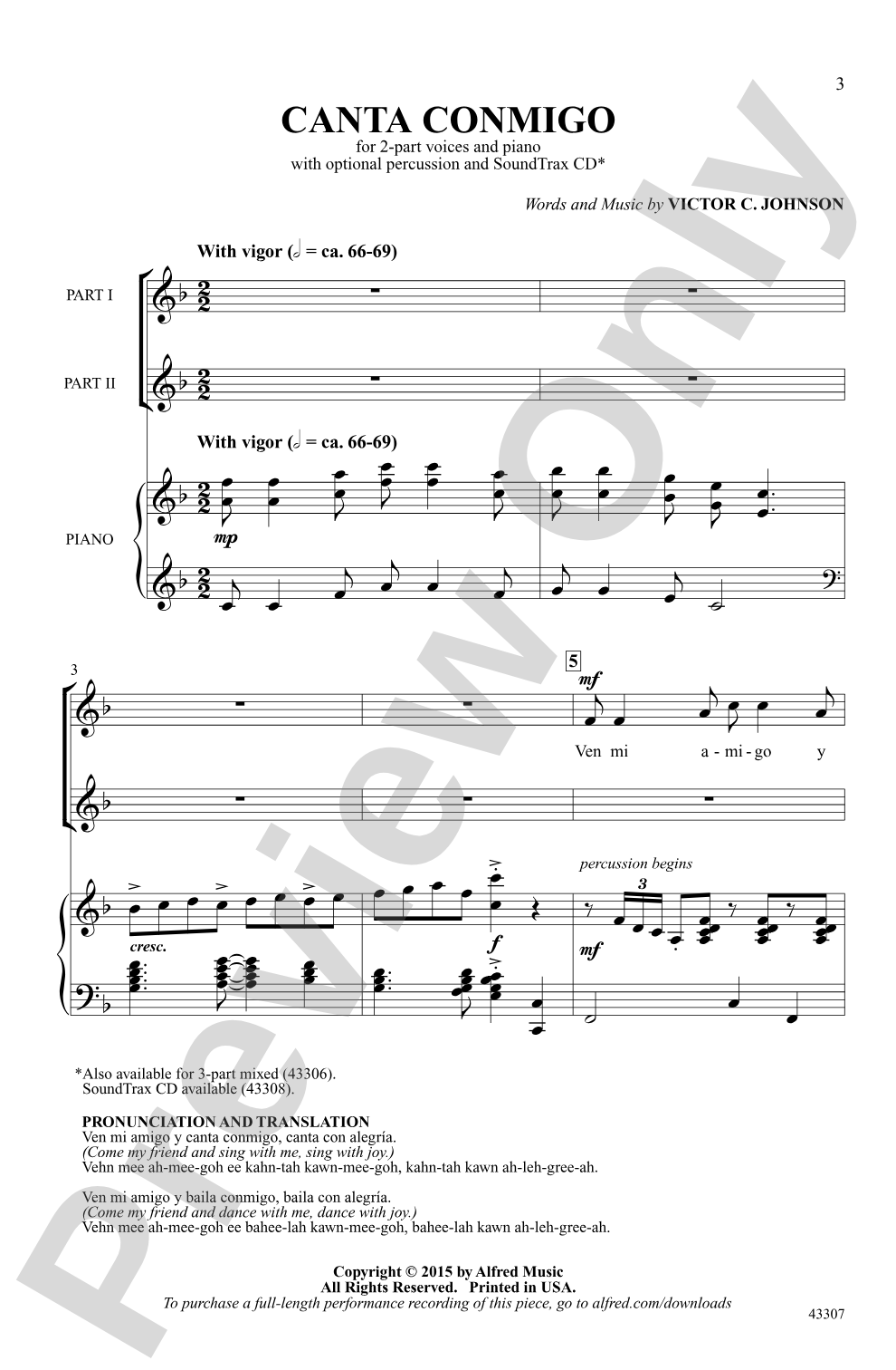 Canta Conmigo: 2-Part Choral Octavo