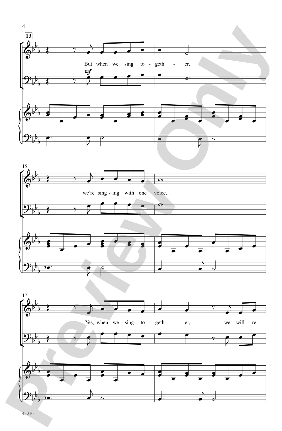 With a Song: SAB Choral Octavo