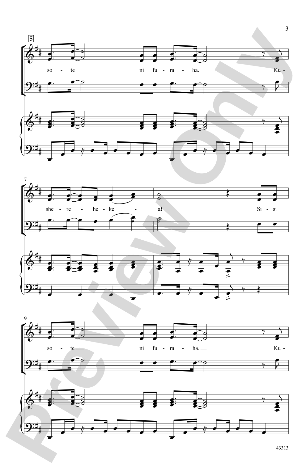 Sisi Sote: 3-Part Mixed (with Opt. Baritone) Choral Octavo